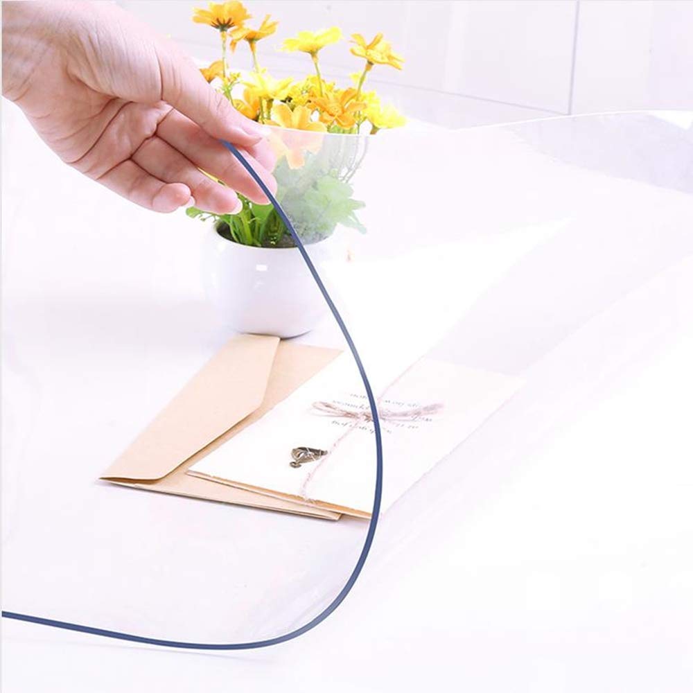 NECAUX Clear PVC Table Cover Protector 17 x 28 Inch 1.5mm Thick