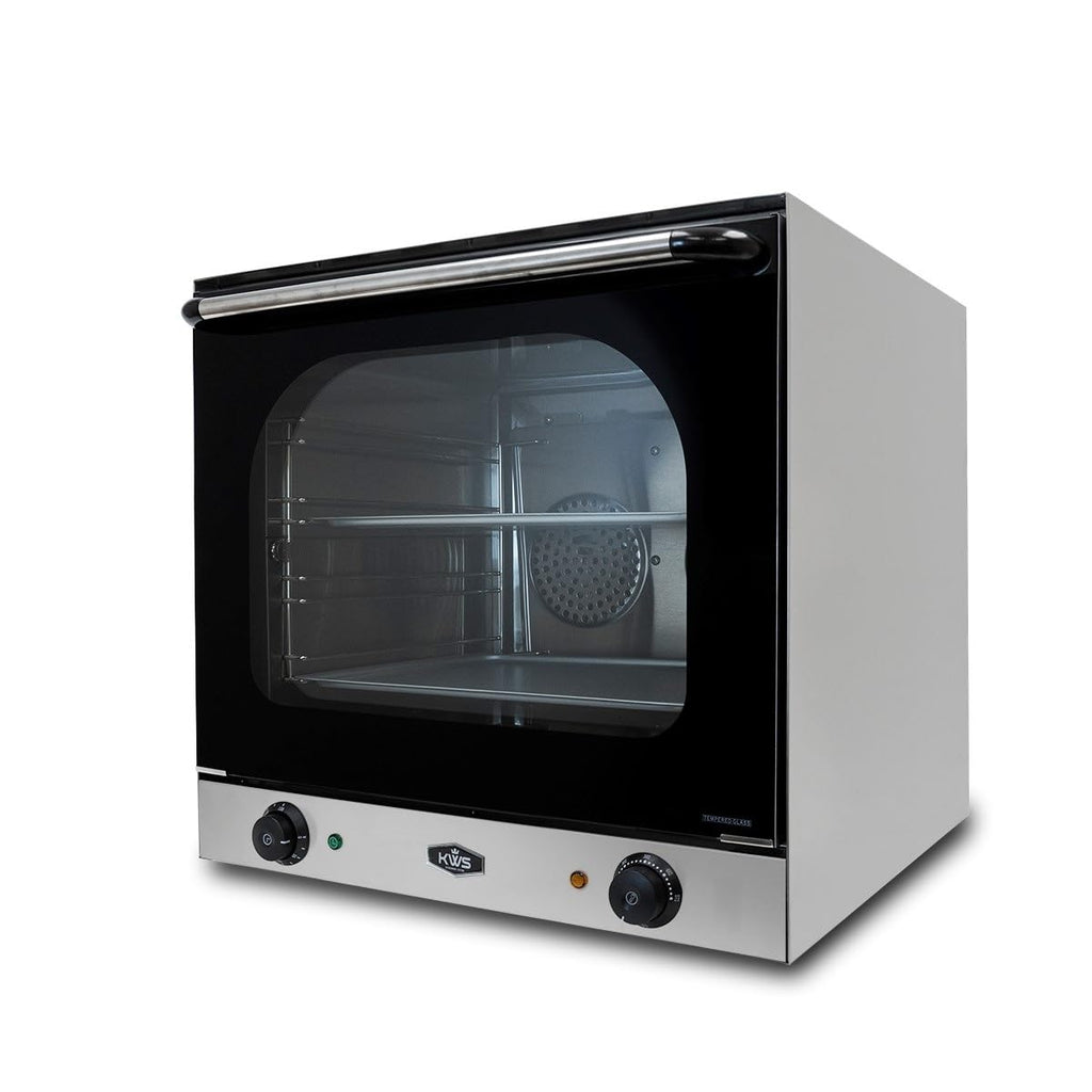 KWS CO-3 1600W Commercial Countertop Convection Oven, 2 Cu. Ft. - 120V, 4-Tier Toaster w/Front Glass Door, Electric Baking Oven