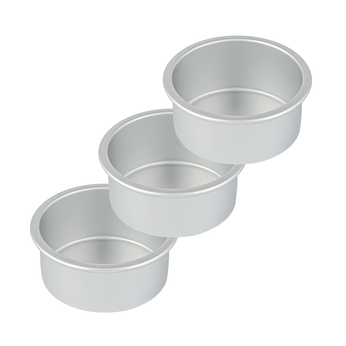 Restaurantware-Met Lux 4 x 2 Inch Straight-Sided Baking Tins, 12 Round Cake Pans - Oven-Ready, Freezable, Anodized Aluminum Round Baking Pans, Greaseproof, For Layer Birthday Cakes
