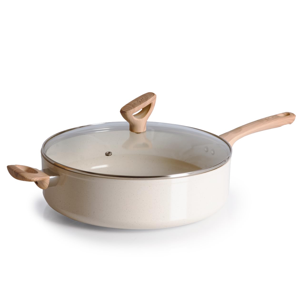 T-fal Revive Ceramic Nonstick Saute Pan with Lid, 6 Qt Forged Skillet