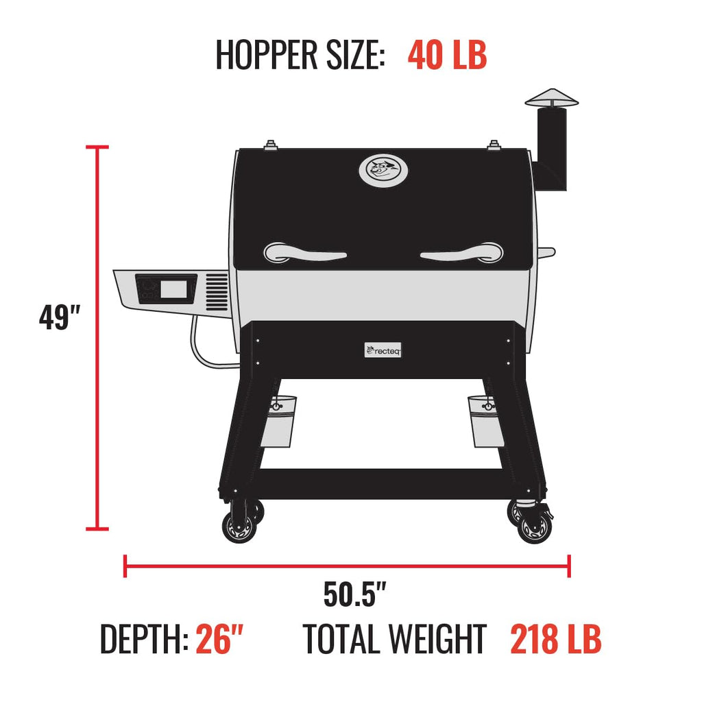 recteq Pellet Grill Smoker - Flagship 1600, Wood Pellet Smoker, BBQ, Wi-Fi Smart Grill, 1667 Sq. In. Cook Space, 40 lb Hopper