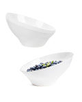 BESTVIP 8 Oz White Plastic Angled Serving Bowls, 12 Pack