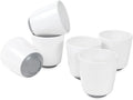 Webbylee 6-piece Melamine Cup - 12 ounce Unbreakable Reusable Drinkware for Party Wedding Camping, Dishwasher Safe & Lightweight (White/Grey)