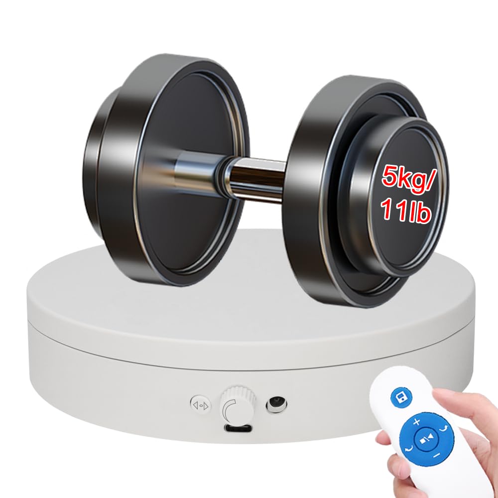 ComXim Knob Speed Adjustment Remote Control Motorized Rotating Display Stand 3d scanner Electric Turntable rotating platform for Photography Products Shows,Jewelry,Watch,3D Models,Cake Support AAA