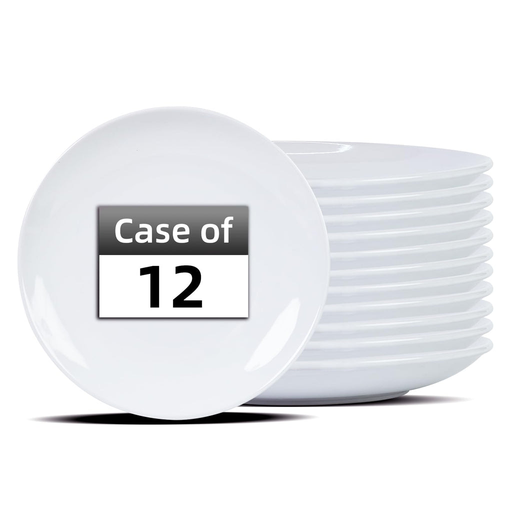 IRESTAURANT PLUS Stoneware Coupe Commercial Grade Dinnerware, Bright White, Plate 10.5", Case of 12