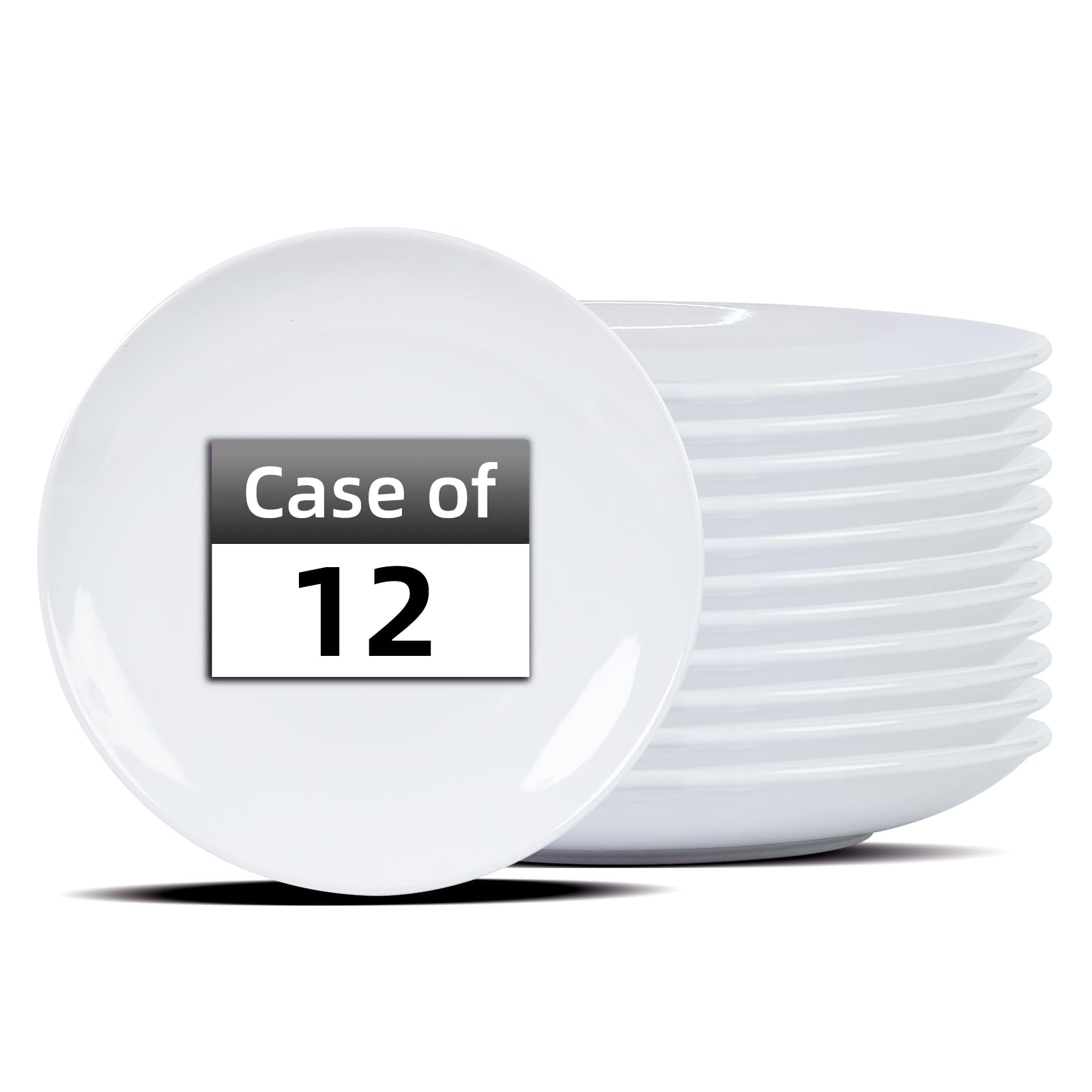 IRESTAURANT PLUS Stoneware Coupe Commercial Grade Dinnerware, Bright White, Plate 10.5", Case of 12