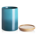 Sweejar Kitchen Canisters Ceramic Food Storage Jar, Stackable Containers with Airtight Seal Wooden Lid for Serving Coffee Bean, Flour, Tea, Spice and More - 39 Fl Oz (Turquoise)
