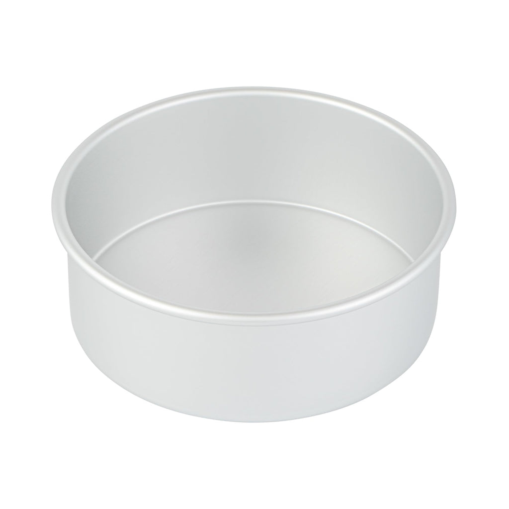 Restaurantware-Met Lux 8 x 3 Inch Straight-Sided Baking Tins, 12 Round Cake Pans - Oven-Ready, Freezable, Anodized Aluminum Round Baking Pans, Greaseproof, For Layer Birthday Cakes