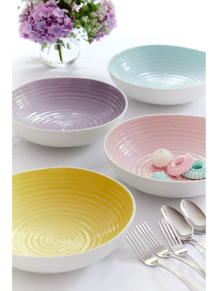 Portmeirion Sophie Conran White Pasta Bowl | Set of 4 | Large Serving Bowls for Soup or Salad | 9 Inch | Made from Fine Porcelain | Microwave and Dishwasher Safe