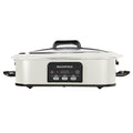 Magnifique 4 Quart Casserole Digital Slow Cooker, Premium Ceramic Bakeware for Oven, Dishwasher Safe Baking Dish, White