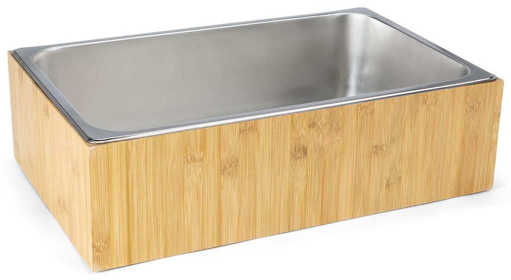 Displays2go 21" x 6.5" Ice Housing Tray, Bamboo