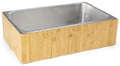 Displays2go 21" x 6.5" Ice Housing Tray, Bamboo