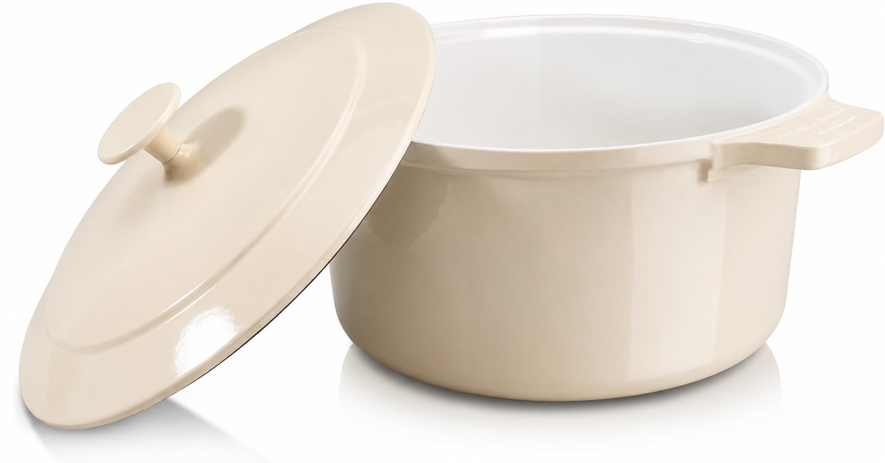 Gotham Steel Dutch Oven 5 Qt with Lid, Cream