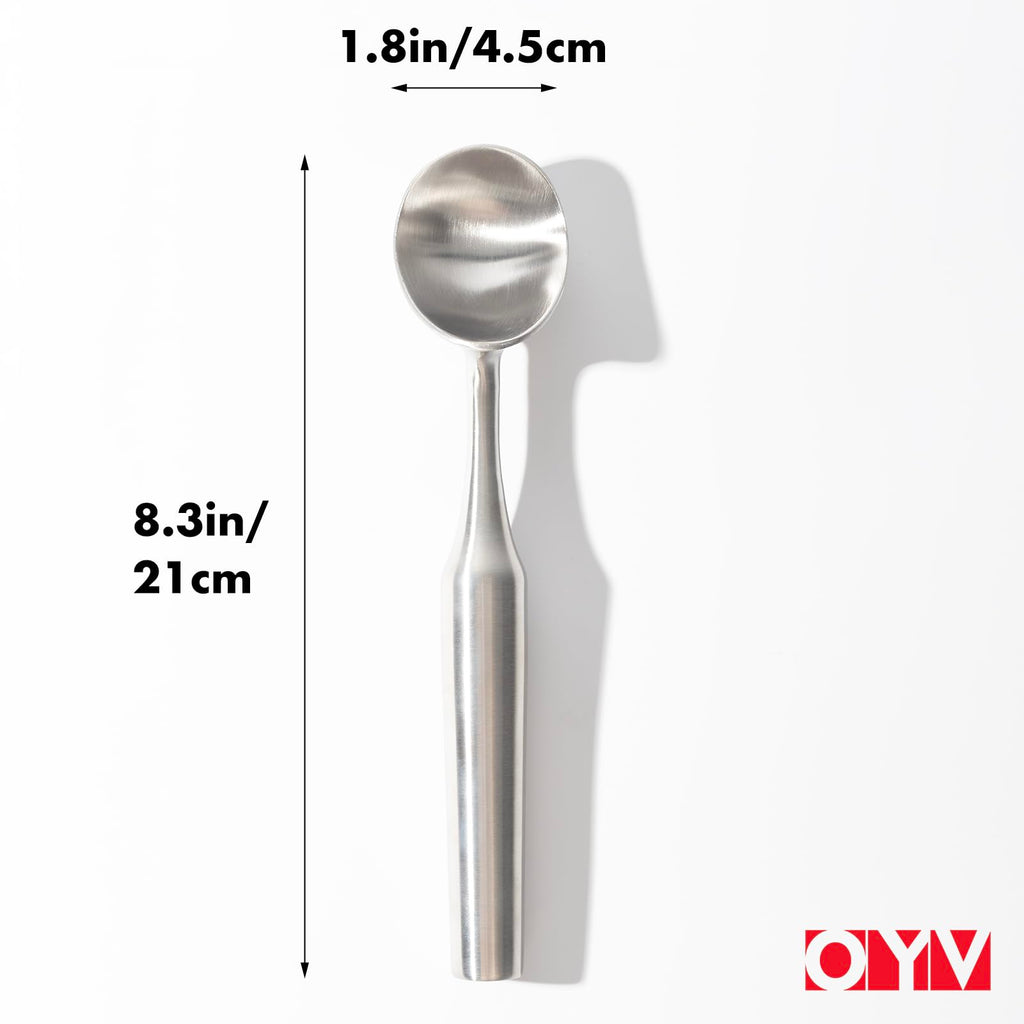OYV 304 Stainless Steel Ice Cream Scoop, Heavy Duty, Ergonomic Handle