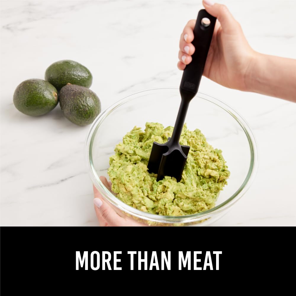 GORILLA GRIP Patented Heat Resistant Meat Chopper, Potato Masher, Black