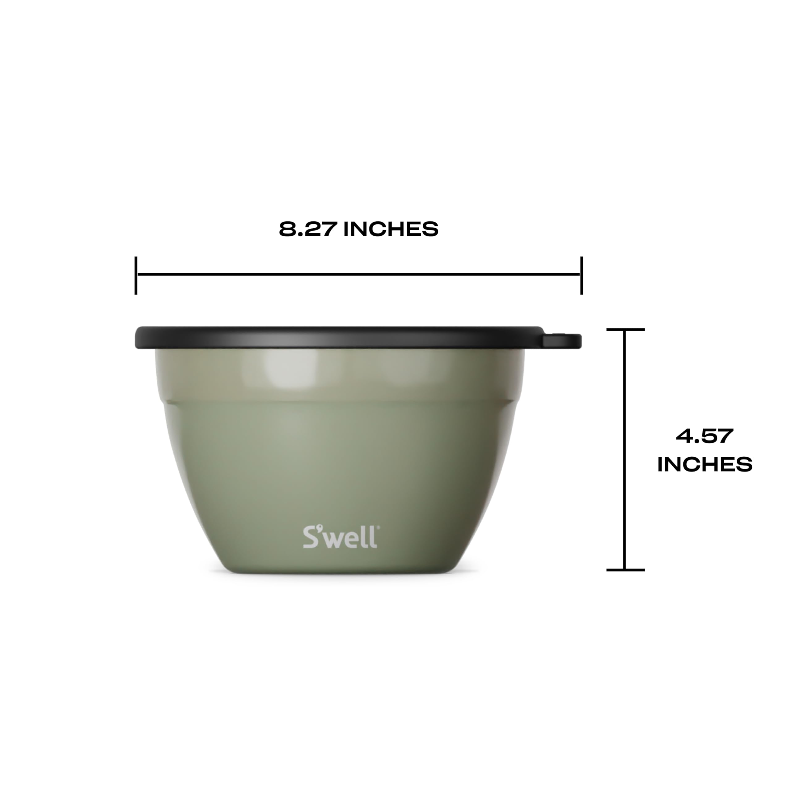 S'well Stainless Steel Salad Bowl Kit 64oz, Mountain Sage, Comes with 2oz Mini Canister and Removable Tray for Organization, Leakproof, Easy to Clean, Dishwasher Safe