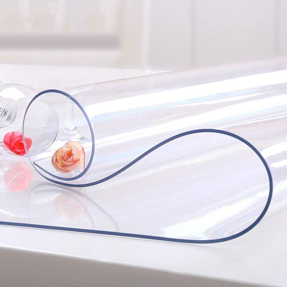 NECAUX Clear PVC Table Cover Protector 46 x 100 Inch 1.5mm Thick