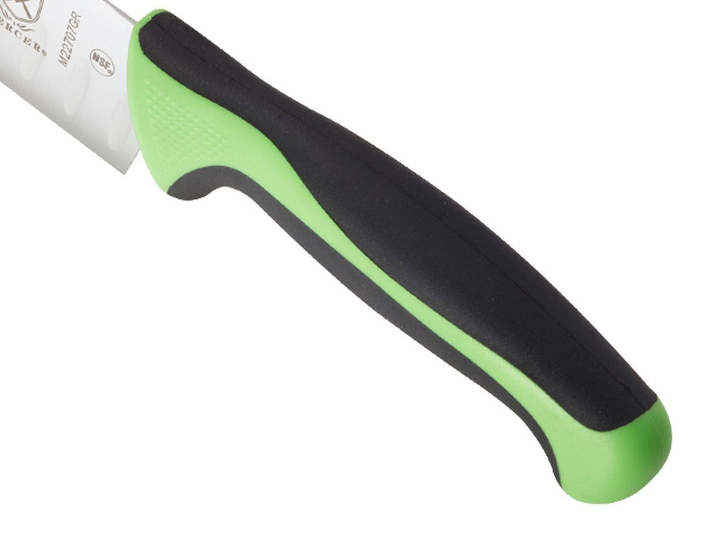 Mercer Culinary Millennia Colors 7-Inch Granton Edge Santoku Knife, Green