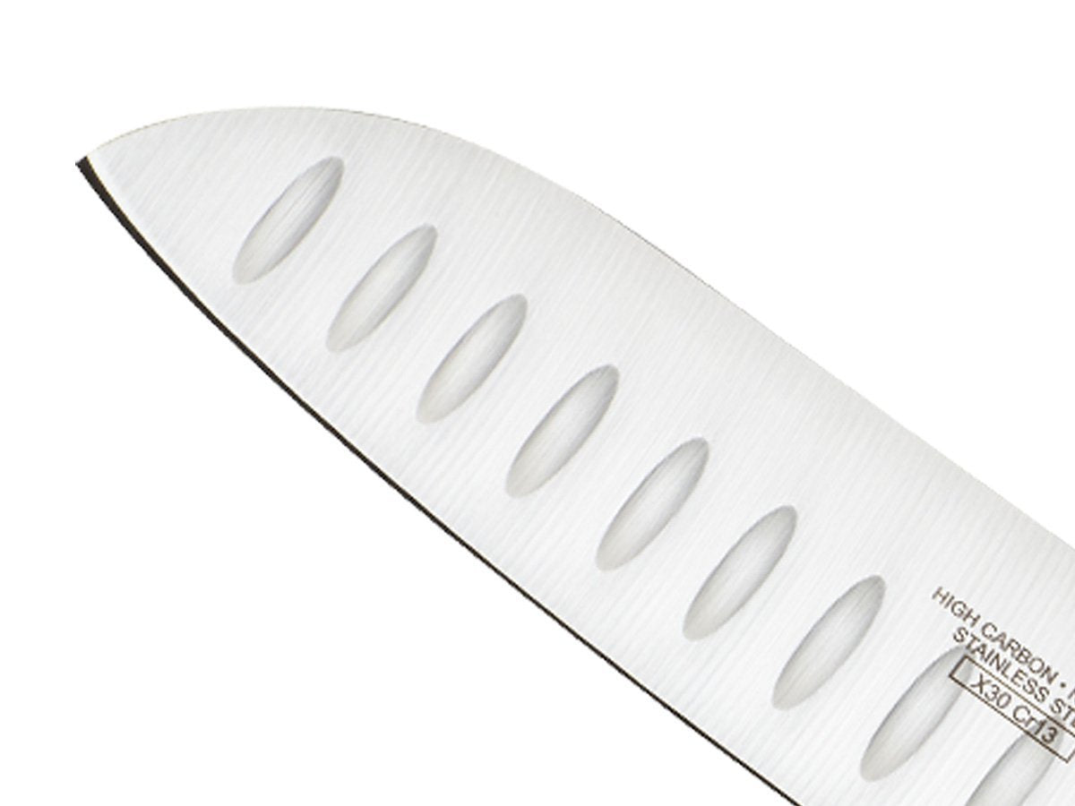 Mercer Culinary Millennia Colors 7-Inch Granton Edge Santoku Knife, Green