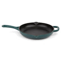 Larder & Vine Enameled Cast Iron Skillet | 10.25 inch Skillet | Saute Pan with Pour Spouts | Enamel Coated Cast Iron | Compatible on All Cooktops & Oven Safe to 500 F | Cabernet