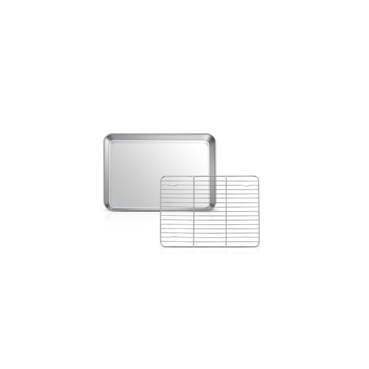 10.4” Baking Sheet Pan with Rack, Joyfair Stainless Steel Toaster Oven Tray