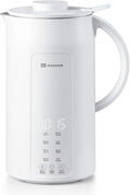 MOKKOM Nut Milk Maker, 42oz Automatic Almond Milk Machine for Homemade Plant-Based Milk, Oats, Soy, Dairy Free Beverages, Soy Milk Maker with Delay Start/Keep Warm/Self-Cleaning/Boiling, White