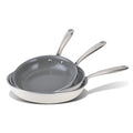 Cookersway Ceramic Nonstick Frying Pan Set - 3-Piece Skillet Set (8", 9.5", 11"), PFOA & PFAS Free, Stay Cool Handle, Dishwasher Safe, Induction Compatible Cookware for Omelet, Sauté, Fry