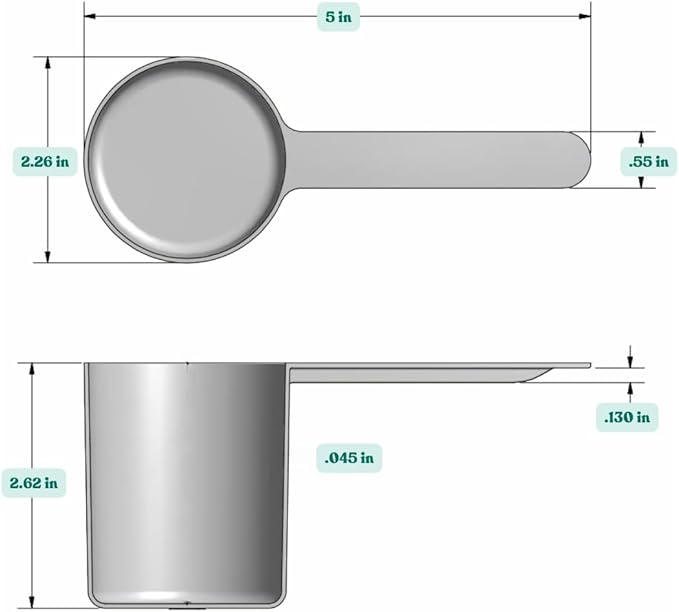 148 mL (148 CC | 5 Oz.) Long Handle Scoop for Measuring Coffee, Pet Food, Grains, Protein, Spices and Other Dry Goods (Pack of 1)