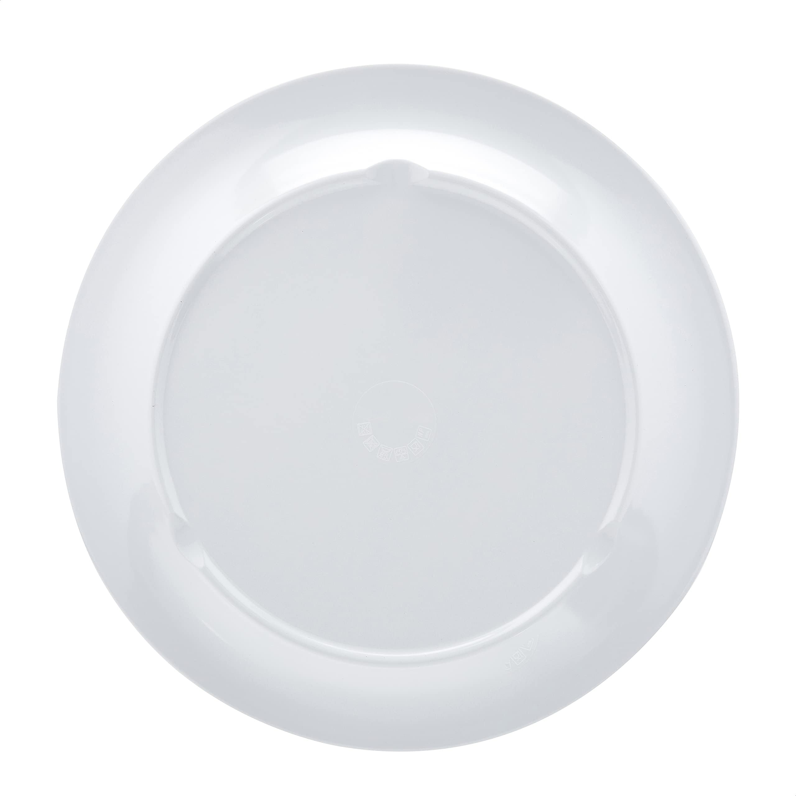 Amazon Basics Melamine Dinner Plates for Restaurants and Home, Dishwasher Safe, BPA Free, Break and Crack Resistant, 10.5", White, 6-Piece Set