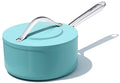 CookinCraze Premium Ceramic Sauce Pan with Lid, 3.5 QT Nonstick Saucepan