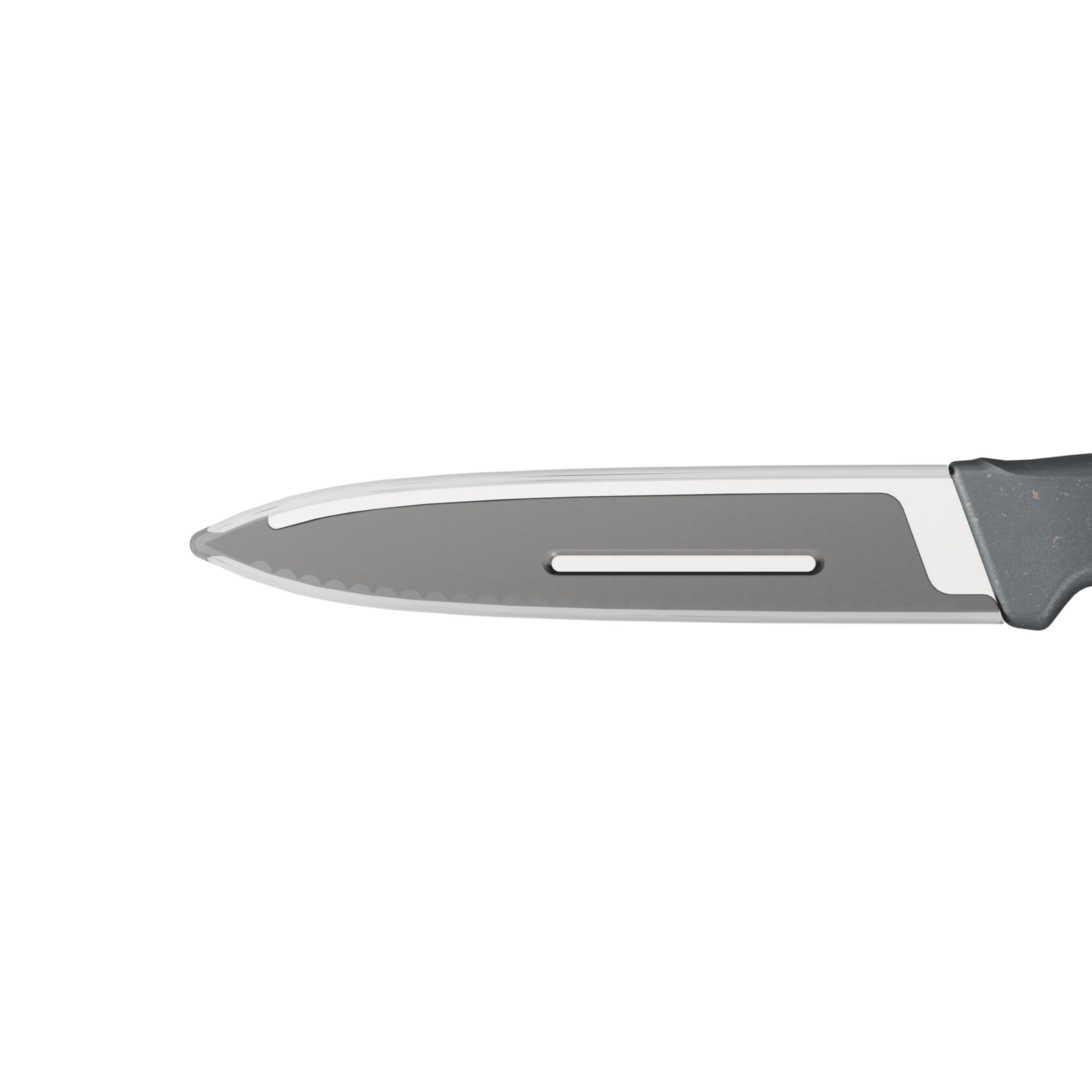Zyliss Serrated Paring Knife – German Stainless Steel Blade with Sustainable Wheat Straw NonSlip Handle – Blade Guard Included – Dishwasher Safe – 3.9 inches - Gray