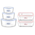 Urban Green Glass Food Container Set with Glass Lid, 5 Pack, Meal Prep Containers with Silicone Framed Airtight Lid, Leakproof, 100% Plastic Free