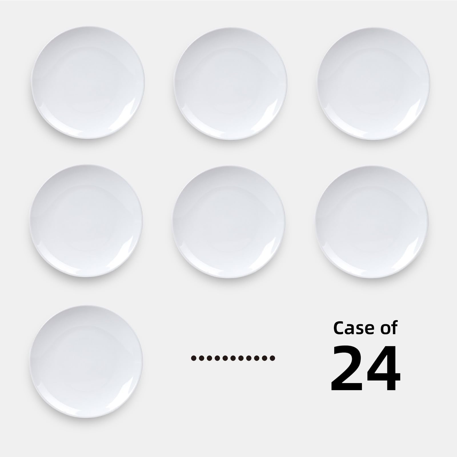 IRESTAURANT PLUS Stoneware Coupe Commercial Grade Dinnerware, Bright White Plate 8.25", Case of 24