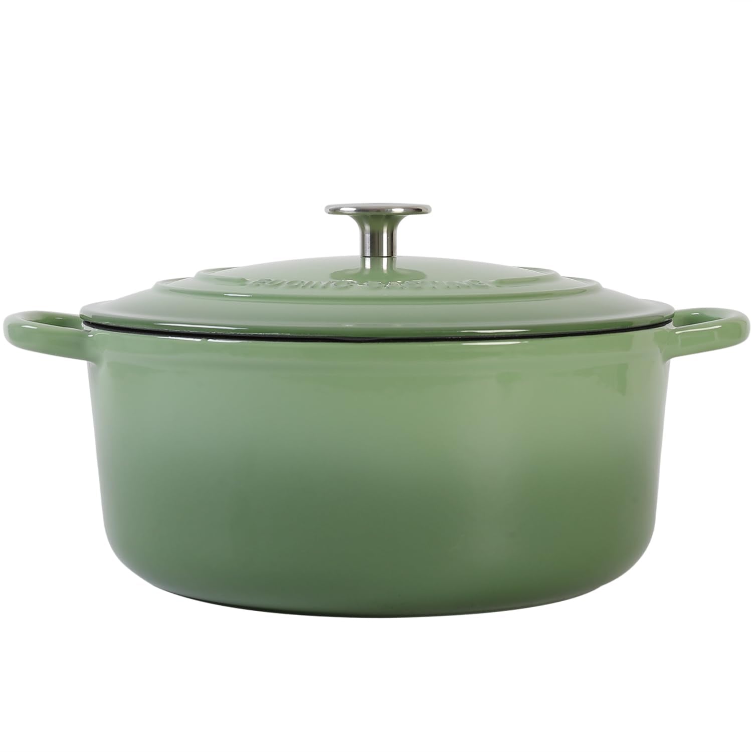 EDGING CASTING Enameled Cast Iron Dutch Oven Pot With Lid, 5.5 Quart, for Bread Baking, Cooking, Pistachio Green