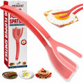 ZONZEST Silicone Egg Flipper Spatula Tongs (Set of 1) – Non-Stick 2-in-1 Grip & Flip Kitchen Tongs for Pancakes, Fish, Eggs, and More – Heat Resistant Cooking Tool (Pink)