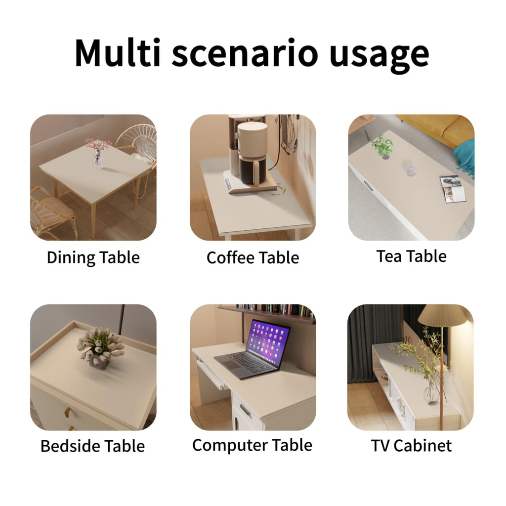 Zinkooat Night Stand Cover for Top - 12x24 Inch Waterproof Easy to Clean Can Conceal Flaws Protector The Table Top from Scratches Used for Dining (Beige+Light Gray 12x24)