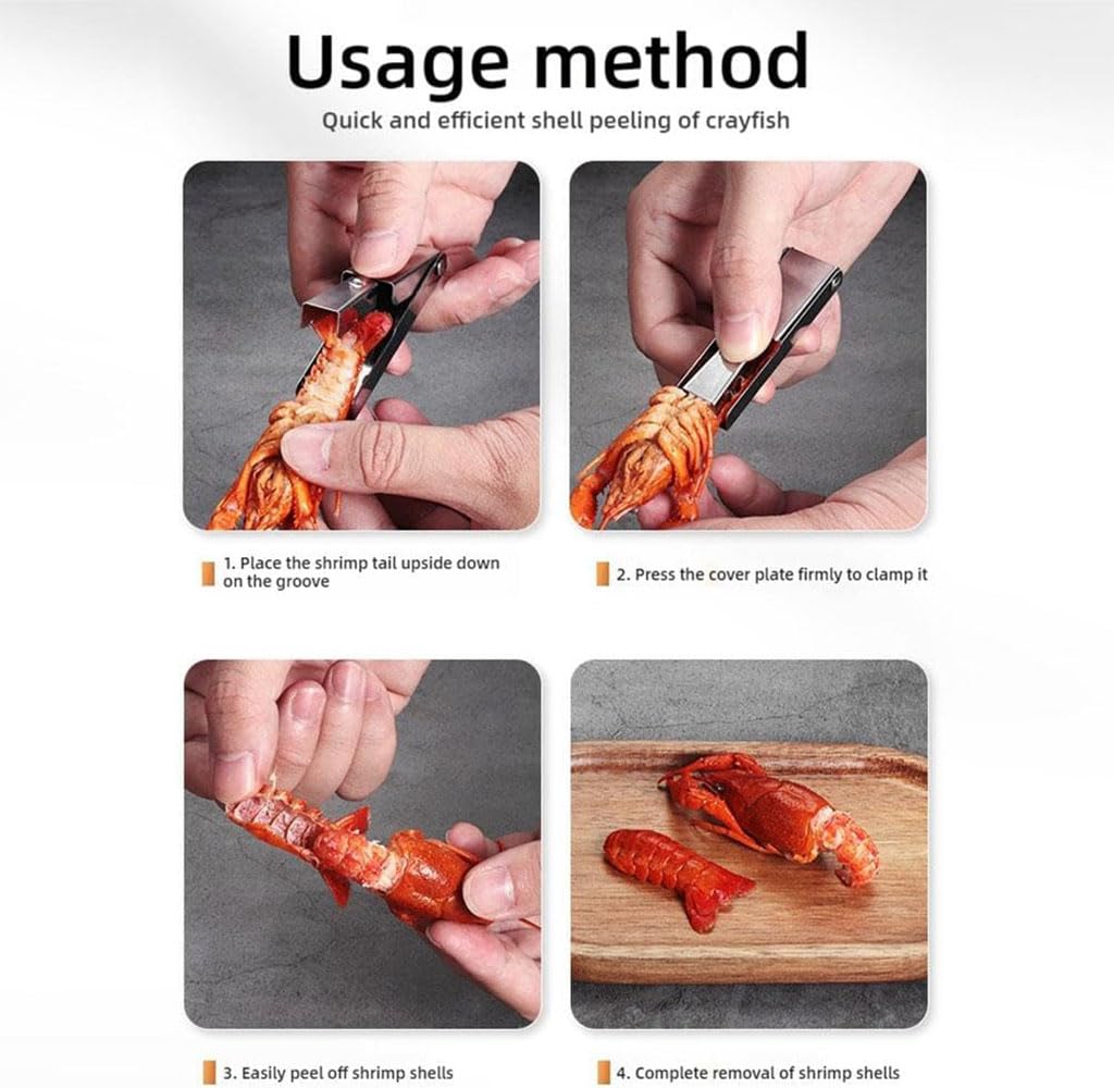 2025 New Crawfish Peeler Tool Stainless Steel, Crayfish Shelling Device Seafood Tool, Crawfish Tail Peeler, Crawfish Tail Remover Tool, Stainless Steel Crawfish Tail Peeler Tool (5 Pcs)