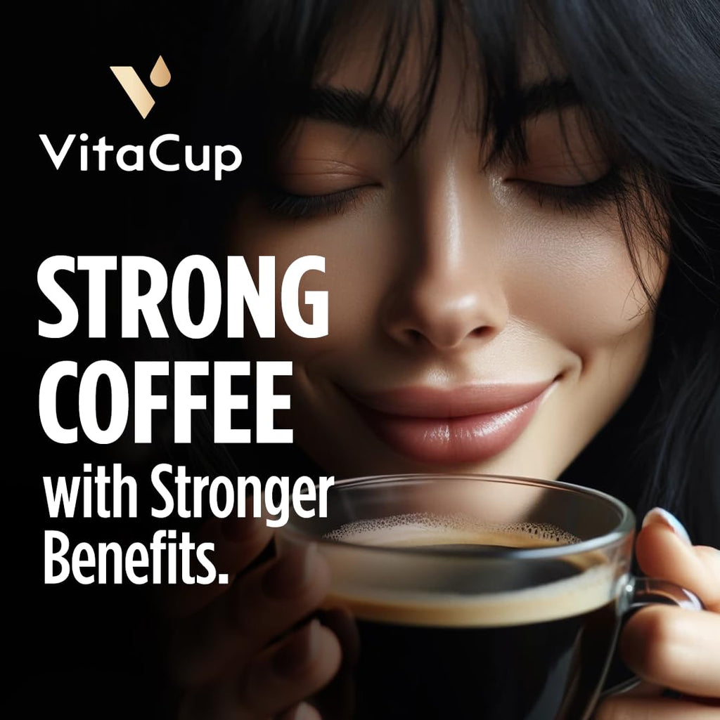 VitaCup Extra Shot High Caffeine, Dark Roast Instant Coffee Packets, 24ct