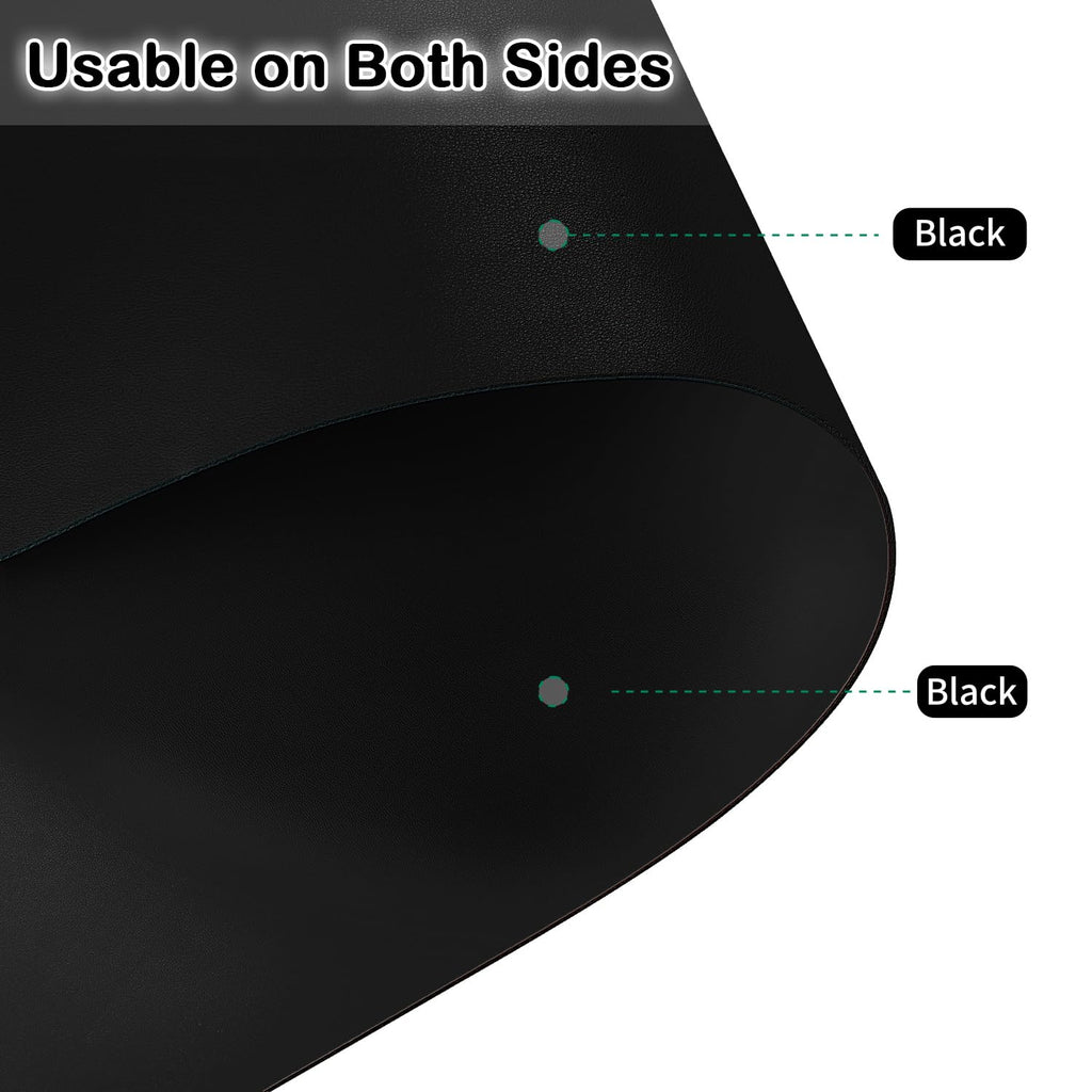 Zinkooat Faux Leather Table Cover,1.8mm Thick,42x90 Inch Table Protector,Table Protector for Dining Room Table,Dining Table Cover,Padded Table Protector.(Black+Black,42x90)