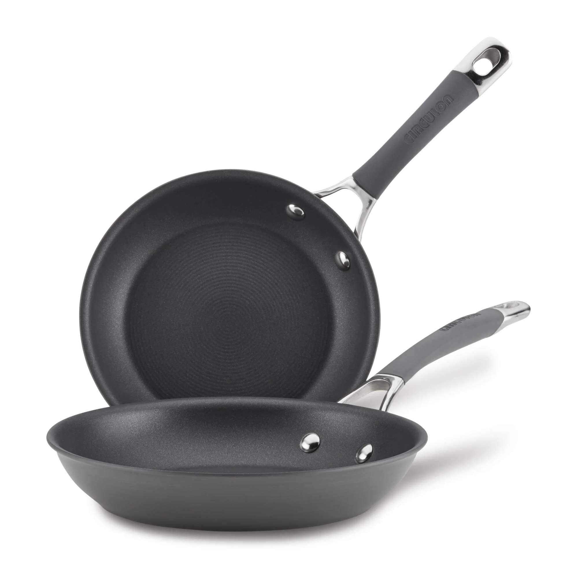 Circulon Radiance Hard Anodized Nonstick Frying Pan, Dishwasher Safe, Oven Safe Skillet Set, Frying Pan Cookware Set, 2-Piece, Gray