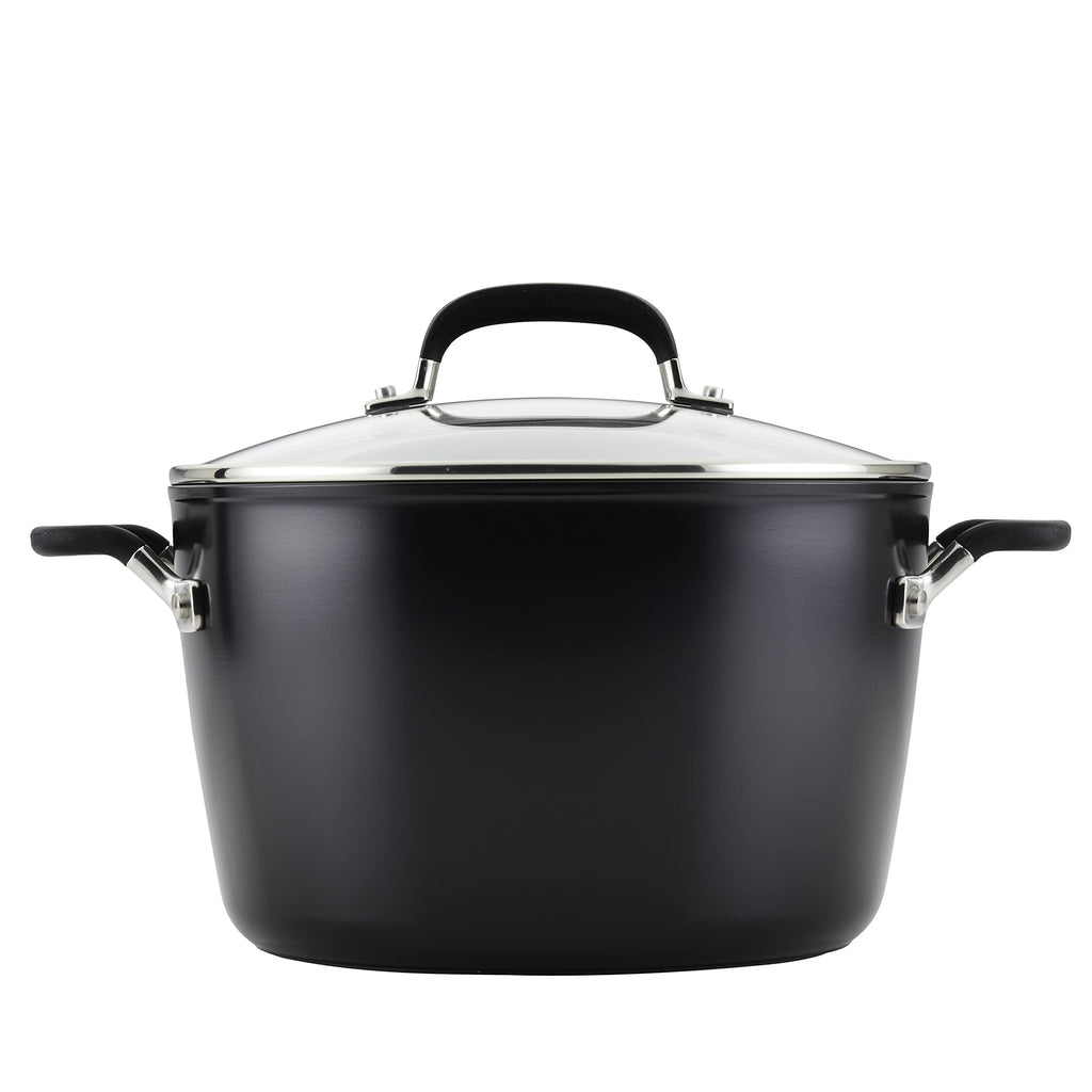 KitchenAid Hard Anodized Nonstick Stock pot with Lid, 8-Quart, Onyx Black