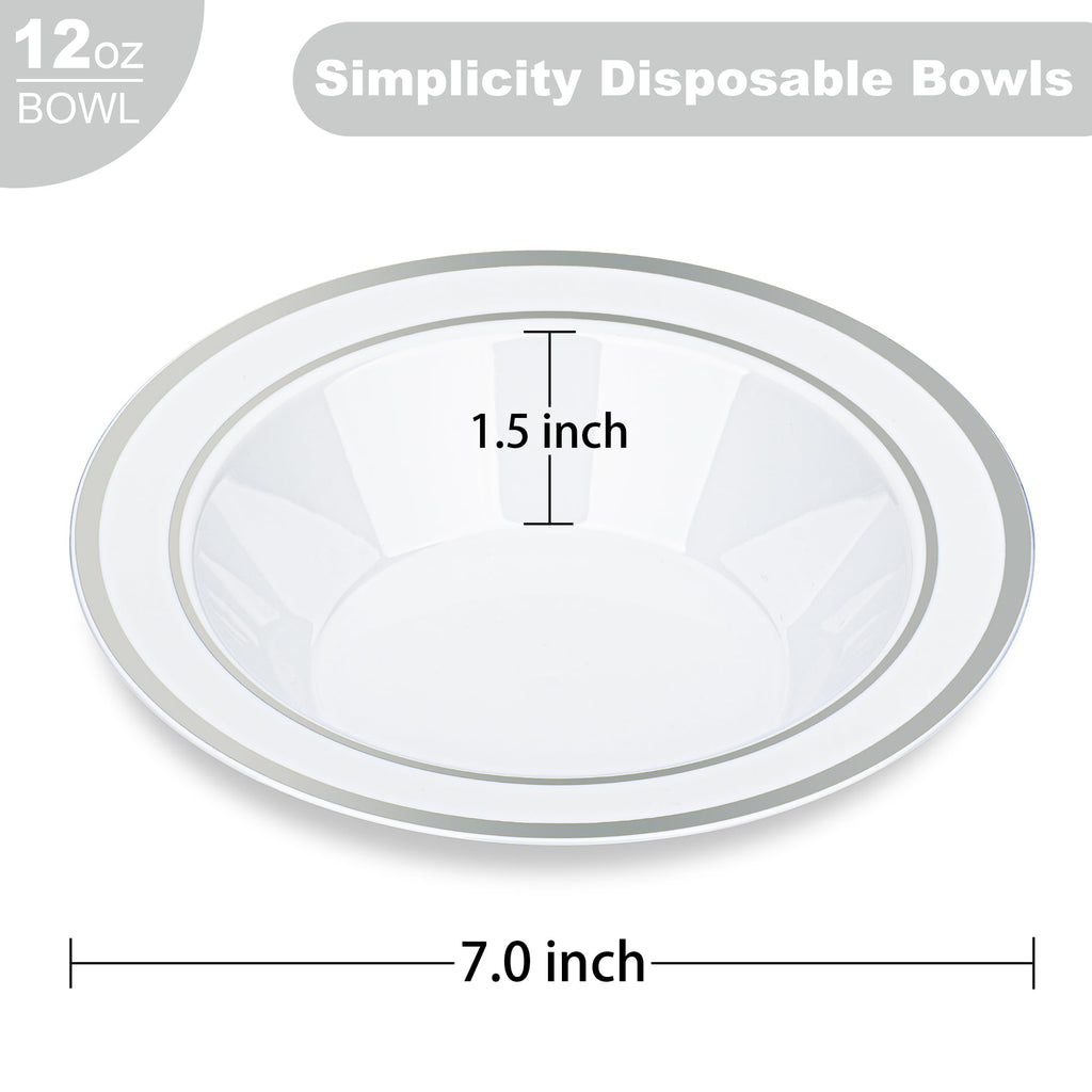 BESTVIP 100 Pack 12 oz Plastic Disposable Soup Bowls
