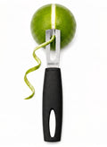 A Bar Above Channel Knife, White Ergonomic Handle Gold Blade, Citrus Peeler