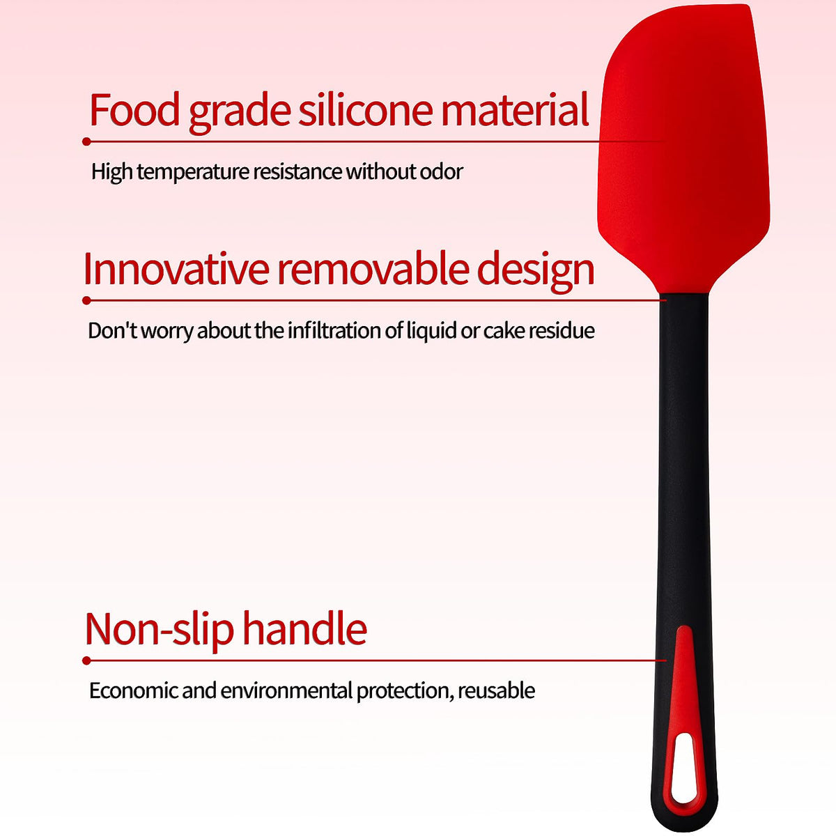 Maxjoy Silicone Spatula Set, 4Pc 600°F Heat Resistant Food Grade Nonstick