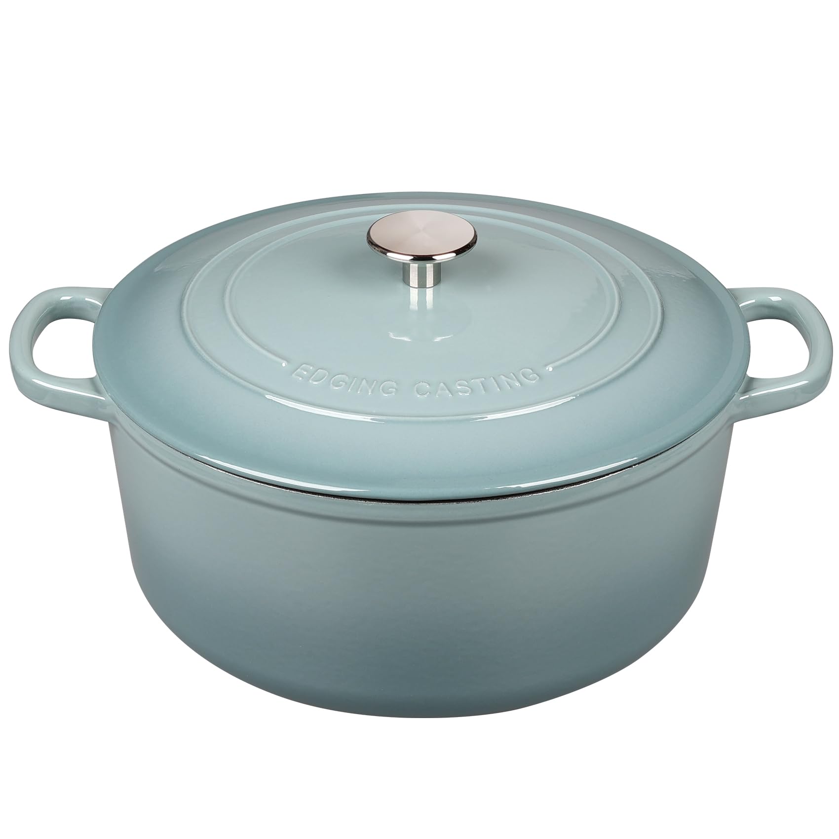 EDGING CASTING Enameled Dutch Ovens Cast Iron Dutch Oven Pot with Lid for Bread Baking, Cook, Dual Handle, 5.5 Quart, Seasalt