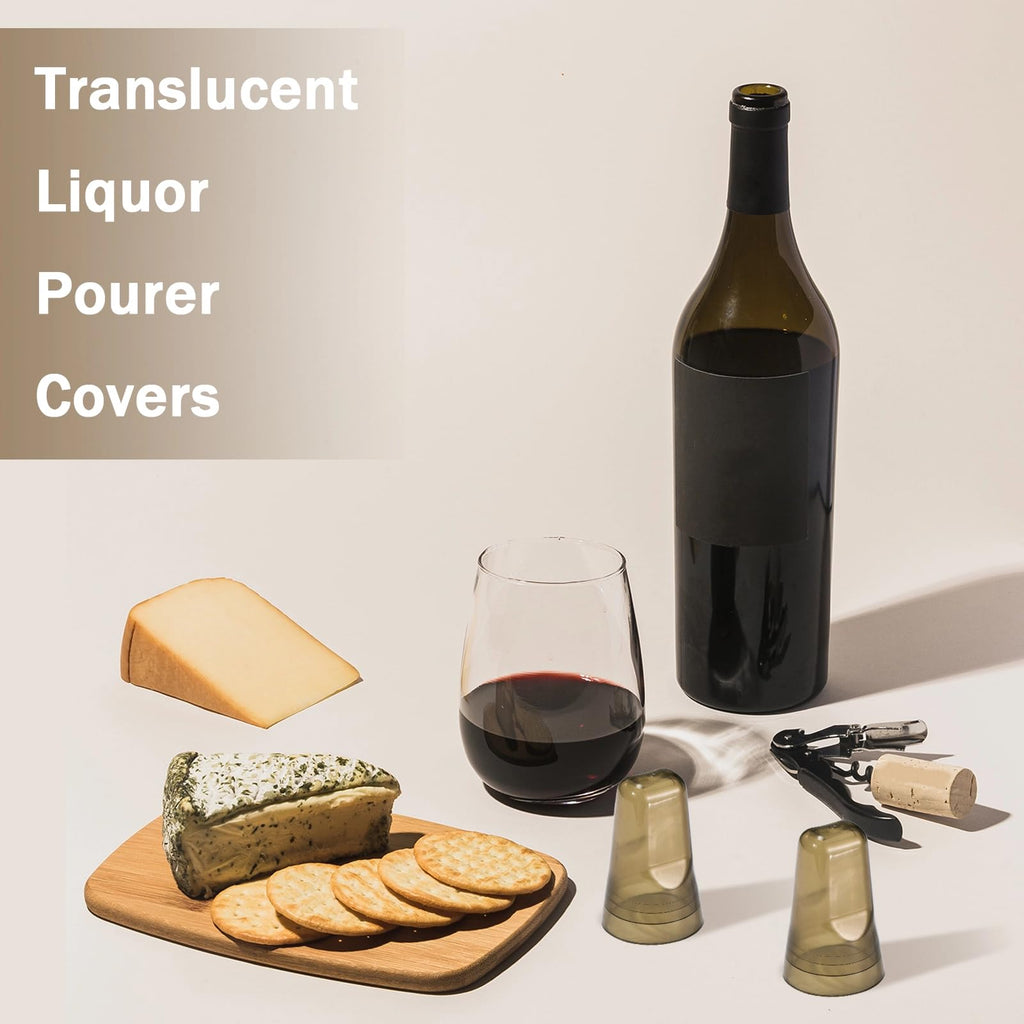 Chengu 80 Pieces Liquor Bottle Covers Pour Spout Covers Bar Toppers for Bottles Universal Pour Dispenser Dust Translucent Silicone Rubber Spout Caps for Bar Home Kitchen Tools Supplies (Champagne)