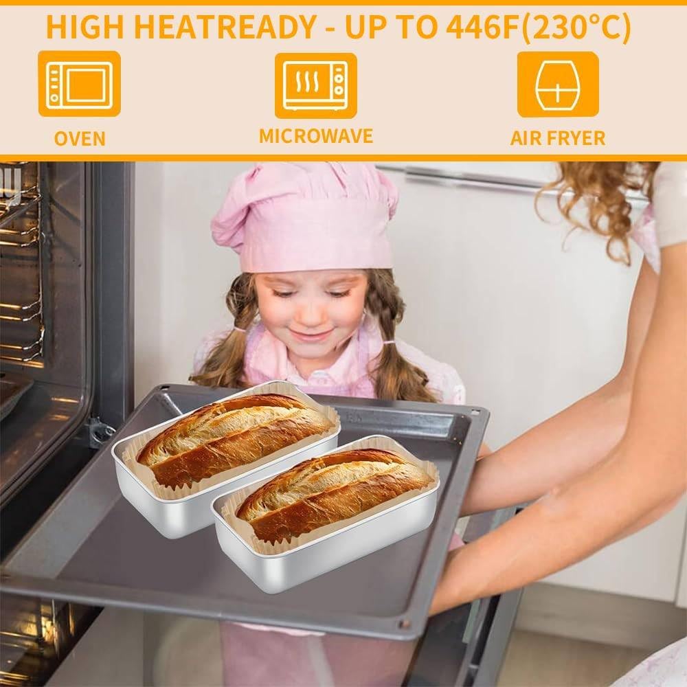 Loaf Pan Liners, 9x5In Air Fryer Liners Disposable, 100Pcs Loaf Pan Parchment Liners, Non-Stick Pre Formed parchment paper for baking, Rectangle Bread Pan Liners for Baking Bread for Ninja DZ201