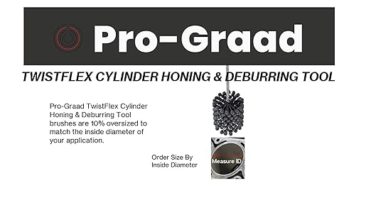 TwistFlex 0.472” (12mm) 600SC Cylinder Hone | Flexible Cylinder Honing & Deburring Tool | Bore Brush for Hole Diameters 0.433” – 0.472” | Silicon Carbide 600 Grit | 0.20" Shank | 8" Length