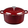 EDGING CASTING Enameled Cast Iron Dutch Oven Pot With Lid, Dutch Oven for Sourdough Bread Baking Round Pot Dule Handle, 6 Quart, Wine Red