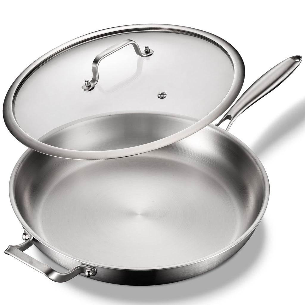 DELARLO Tri-Ply Stainless Steel Pan,18/10, 14.2"